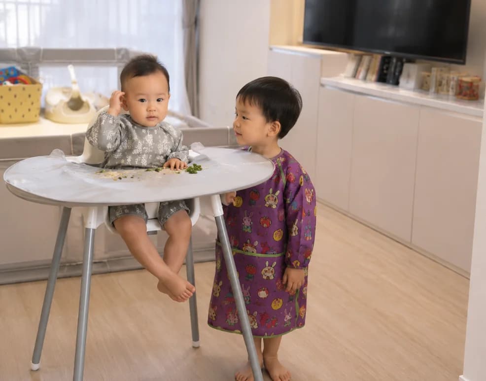 自主進食開始後,餐後整理也跟著增加了